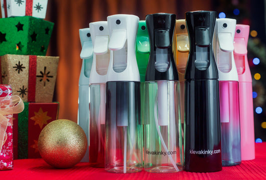 Klevakinky Professional Continuous Mist Spray Bottle | Ultra-Fine Water Mister for Natural Curly Hair Refresh KlevaKinky